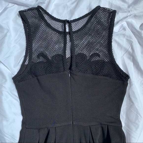 Forever 21 Black Pleated Mesh Mini Dress - Picture 4 of 6